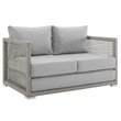 Pemberly Row 3-Piece Modern Outdoor Patio Wicker Rattan Set in Gray Finish
