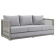 Pemberly Row 3-Piece Modern Outdoor Patio Wicker Rattan Set in Gray Finish
