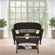 Pemberly Row Wicker Espresso Patio Love Seat & Coffee Table Set without Cushion