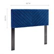 Pemberly Row Angular Channel Tufted Velvet Full/Queen Headboard in Navy