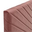 Pemberly Row Angular Channel Tufted Velvet Full/Queen Headboard in Dusty Rose