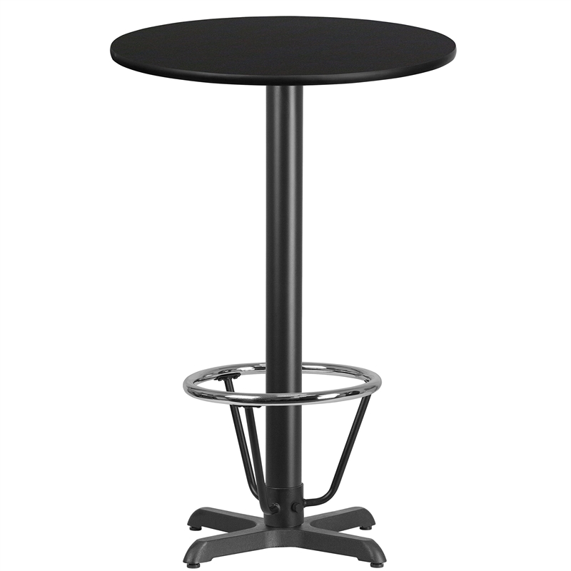 Pemberly Row Contemporary 24Rd Laminate Table-X-Base In Black