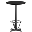 Pemberly Row Contemporary 24Rd Laminate Table-X-Base In Black