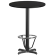 Pemberly Row Contemporary 30Rd Laminate Table-X-Base In Black