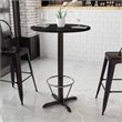Pemberly Row Contemporary 30Rd Laminate Table-X-Base In Black