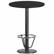 Pemberly Row Contemporary Laminated Round Base Table In Black