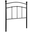 Pemberly Row Contemporary Twin Metal Spindle Headboard in Black