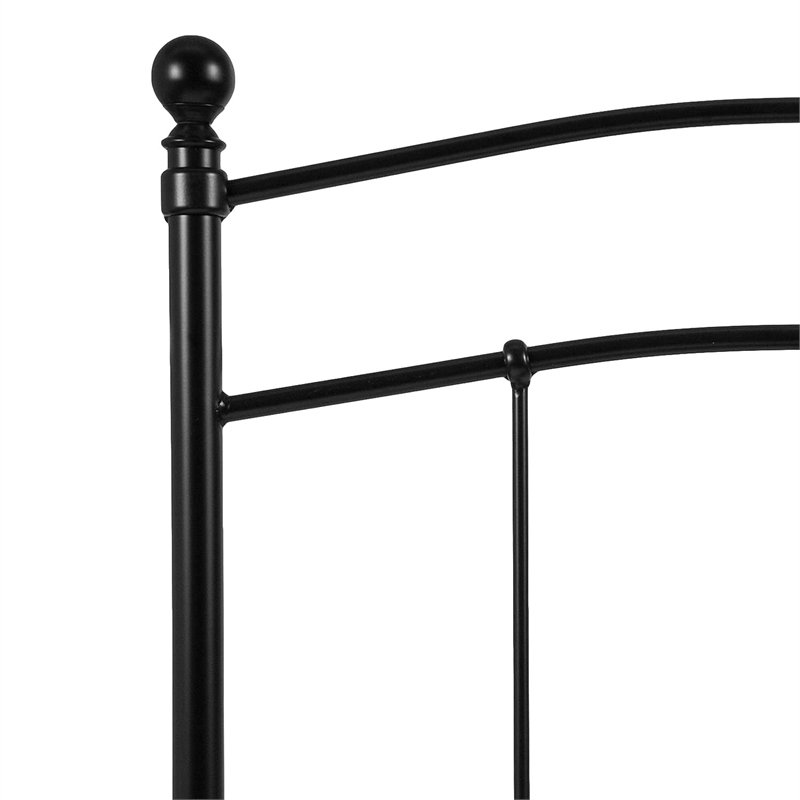 Pemberly Row Contemporary Twin Metal Spindle Headboard in Black