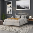 Pemberly Row Contemporary Queen Metal Spindle Headboard in White