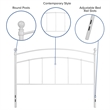 Pemberly Row Contemporary Queen Metal Spindle Headboard in White
