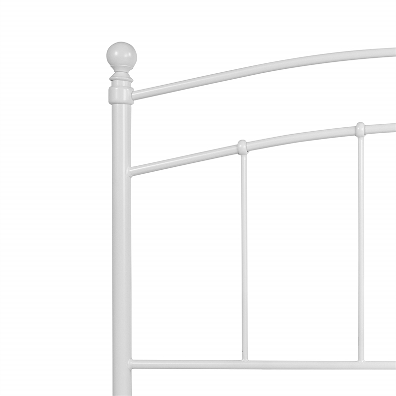 Pemberly Row Contemporary Queen Metal Spindle Headboard in White