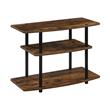 Pemberly Row Contemporary Three-Tier TV Stand in Nutmeg Wood Finish