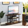 Pemberly Row Contemporary Three-Tier Wide TV Stand in Nutmeg Wood Finish