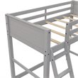 Pemberly Row Contemporary Kids Twin Wooden Loft Bed with Ladder in Gray
