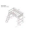 Pemberly Row Contemporary Kids Twin Wooden Loft Bed with Ladder in Gray