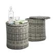 Pemberly Row Contemporary Outdoor Side Table with Storage Gray