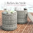 Pemberly Row Contemporary Outdoor Side Table with Storage Gray