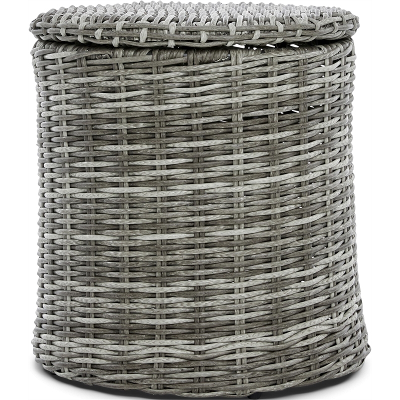 Pemberly Row Contemporary Outdoor Side Table with Storage Gray