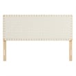 Pemberly Row Weave Vegan Leather Queen Headboard in Natural Beige