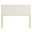 Pemberly Row Weave Vegan Leather Queen Headboard in Natural Beige