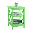 Pemberly Row End Table with Shelves in Lime green Wood Finish