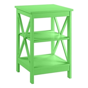 Pemberly Row End Table with Shelves in Lime green Wood Finish