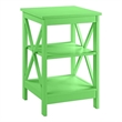Pemberly Row End Table with Shelves in Lime green Wood Finish