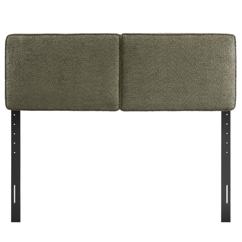 Pemberly Row Contemporary Boucle Fabric Queen Headboard in Sage