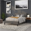 Pemberly Row Contemporary Upholstered Full Panel Headboard in Gray