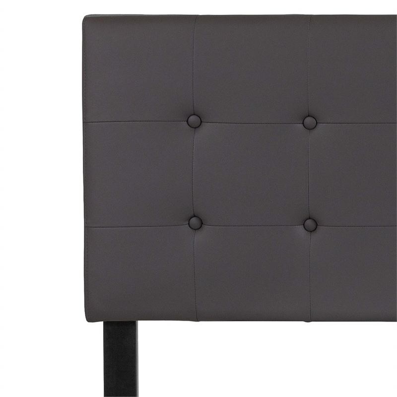 Pemberly Row Contemporary Upholstered Full Panel Headboard in Gray