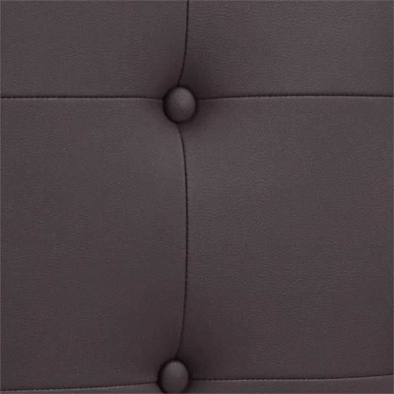 Pemberly Row Contemporary Upholstered Full Panel Headboard in Brown