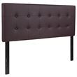 Pemberly Row Contemporary Upholstered Full Panel Headboard in Brown