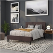 Pemberly Row Contemporary Upholstered Full Panel Headboard in Brown