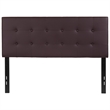 Pemberly Row Contemporary Upholstered Full Panel Headboard in Brown