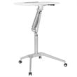 Pemberly Row Contemporary Sit Down and Stand Up Desk in White and Silver