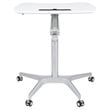 Pemberly Row Contemporary Sit Down and Stand Up Desk in White and Silver