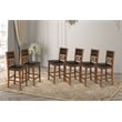 Pemberly Row Contemporary Solid Wood Counter Chair in Brown (Set of 6)