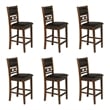 Pemberly Row Contemporary Solid Wood Counter Chair in Brown (Set of 6)