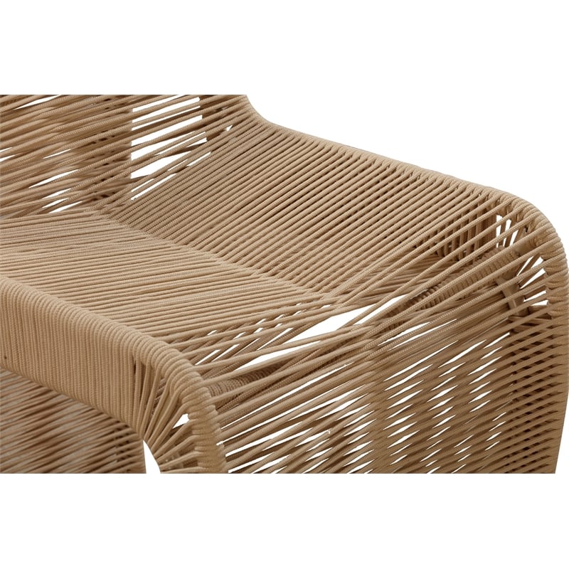 Pemberly Row Rope and Metal Counter Stool in Tan Finish Set of 2