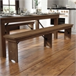 Pemberly Row Folding Wood Dining Bench in Antique Rustic Brown