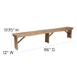 Pemberly Row Folding Wood Dining Bench in Antique Rustic Brown