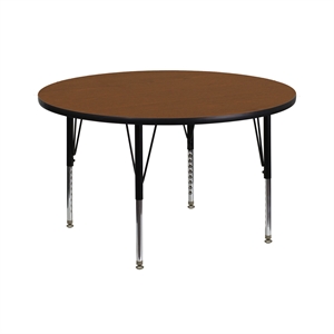 Pemberly Row 26&quot x 42&quot Round High Pressure Top Activity Table in Oak
