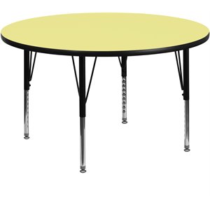 Pemberly Row 26&quot x 48&quot Round Thermal Fused Top Activity Table in Yellow