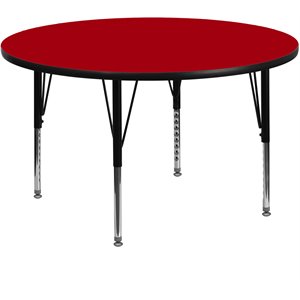 Pemberly Row 26&quot x 42&quot Round Thermal Fused Laminate Top Activity Table in Red