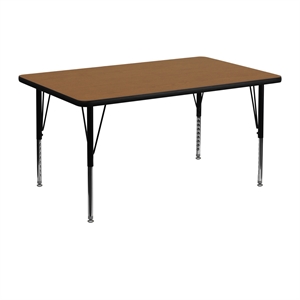Pemberly Row 26&quot x 48&quot x 30&quot Thermal Fused Laminate Top Activity Table in Oak