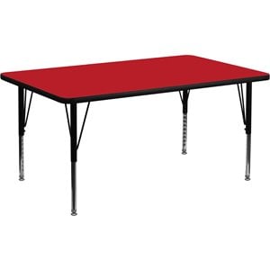 Pemberly Row 26&quot x 24&quot X 48&quot High Pressure Laminate Top Activity Table in Red