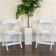 Pemberly Row Contemporary Resin Folding Chair in White (Set of 2)