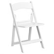 Pemberly Row Contemporary Resin Folding Chair in White (Set of 2)