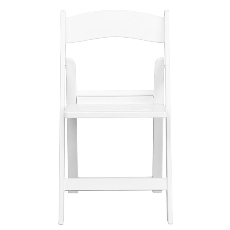 Pemberly Row Contemporary Resin Folding Chair in White (Set of 2)