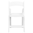 Pemberly Row Contemporary Resin Folding Chair in White (Set of 2)